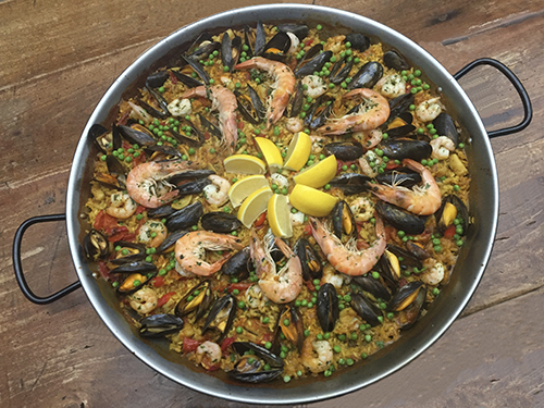 seafood paella for 8